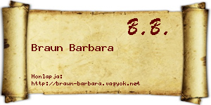 Braun Barbara névjegykártya